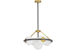 LAMPADA A SOSPENSIONE MODERNA NERO E ORO DONZANO W5
