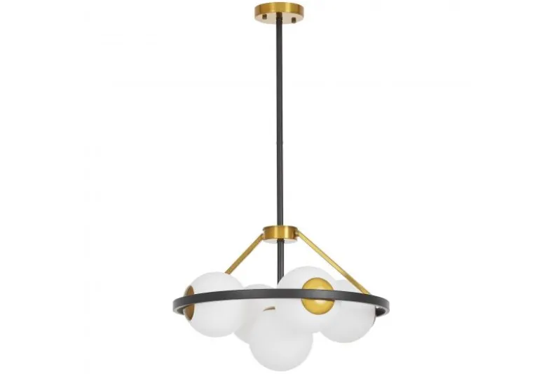 LAMPADA A SOSPENSIONE MODERNA NERO E ORO DONZANO W5