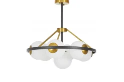 LAMPADA A SOSPENSIONE MODERNA NERO E ORO DONZANO W7