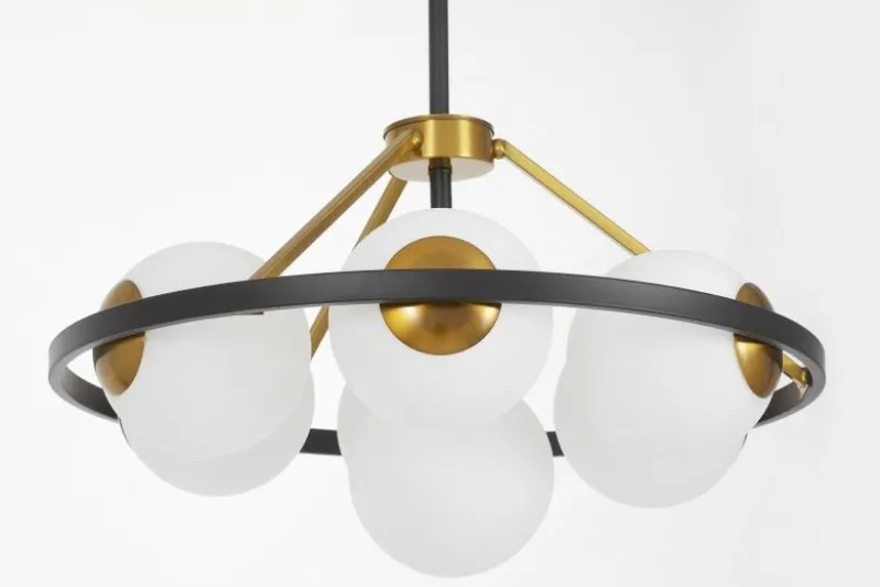 LAMPADA A SOSPENSIONE MODERNA NERO E ORO DONZANO W7