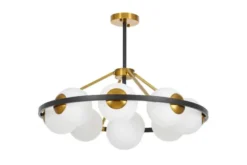 LAMPADA A SOSPENSIONE MODERNA NERO E ORO DONZANO W9