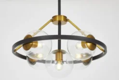 LAMPADA A SOSPENSIONE MODERNA NERO E ORO DONZANO W5 PRO