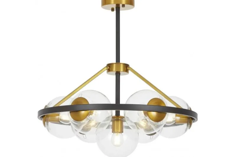 LAMPADA A SOSPENSIONE MODERNA NERO E ORO DONZANO W7 PRO