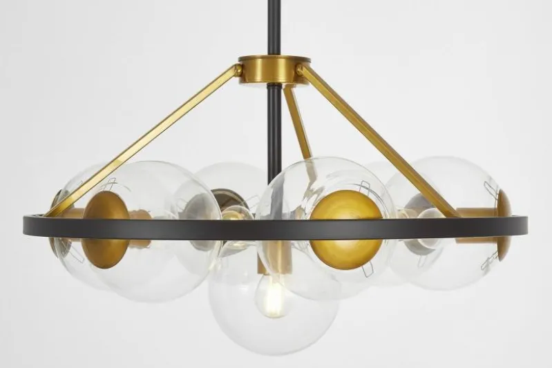 LAMPADA A SOSPENSIONE MODERNA NERO E ORO DONZANO W7 PRO