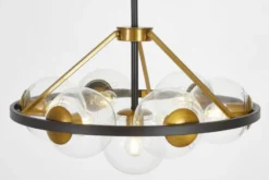 LAMPADA A SOSPENSIONE MODERNA NERO E ORO DONZANO W7 PRO