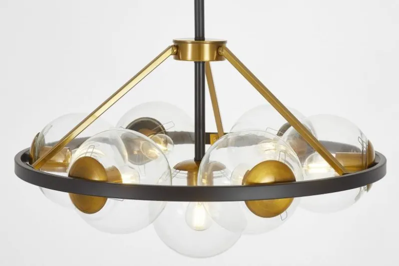LAMPADA A SOSPENSIONE MODERNA NERO E ORO DONZANO W7 PRO