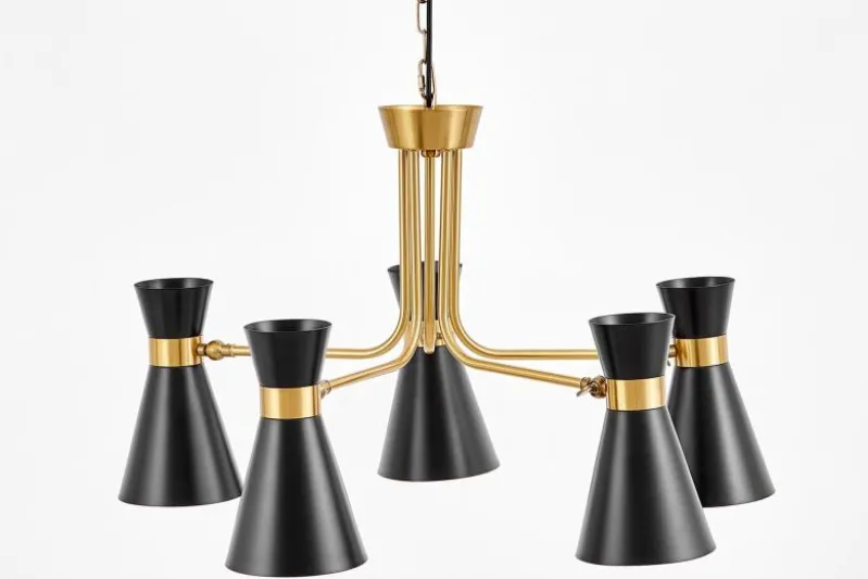 LAMPADA A SOSPENSIONE MODERNA NERO E ORO SENA W5