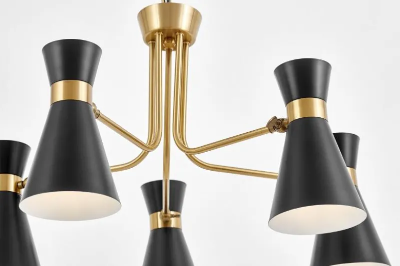 LAMPADA A SOSPENSIONE MODERNA NERO E ORO SENA W5