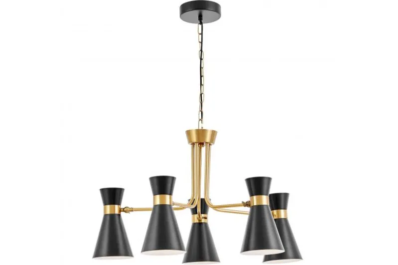 LAMPADA A SOSPENSIONE MODERNA NERO E ORO SENA W5