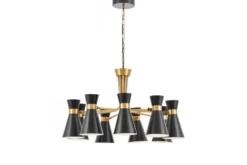 LAMPADA A SOSPENSIONE MODERNA NERO E ORO SENA W9