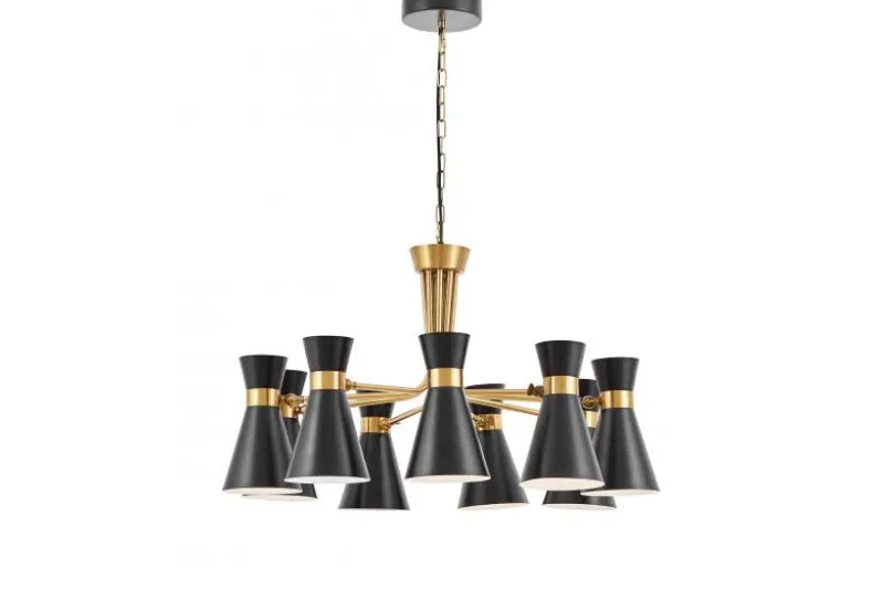 LAMPADA A SOSPENSIONE MODERNA NERO E ORO SENA W9