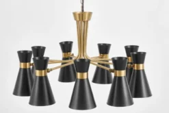 LAMPADA A SOSPENSIONE MODERNA NERO E ORO SENA W9
