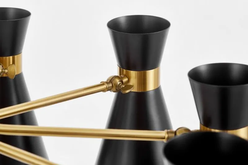 LAMPADA A SOSPENSIONE MODERNA NERO E ORO SENA W9