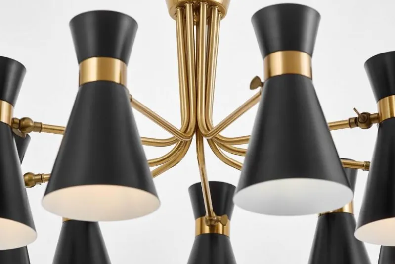 LAMPADA A SOSPENSIONE MODERNA NERO E ORO SENA W9