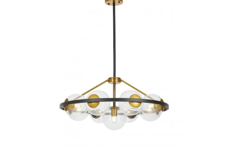 LAMPADA A SOSPENSIONE MODERNA NERO-ORO DONZANO W9 PRO