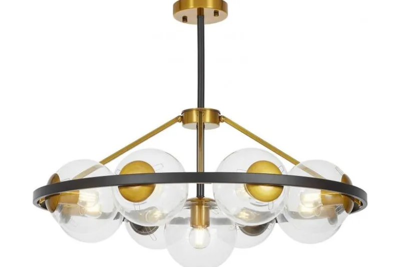 LAMPADA A SOSPENSIONE MODERNA NERO-ORO DONZANO W9 PRO