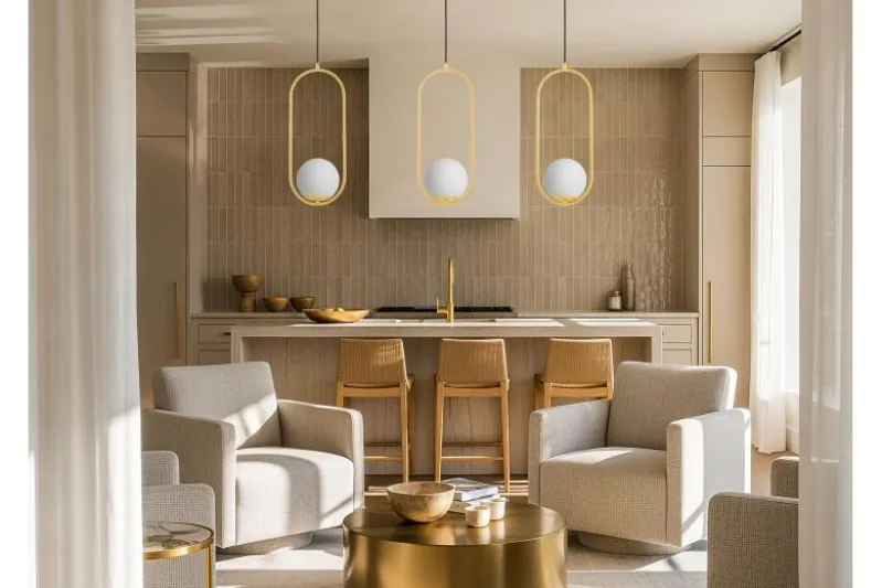 LAMPADA A SOSPENSIONE MODERNA ORO VERO 1B