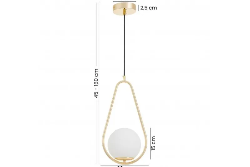 LAMPADA A SOSPENSIONE MODERNA ORO VERO 1C
