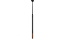 LAMPADA A SOSPENSIONE MODERNA TUBO NERO E GRAFITE SLIM W1