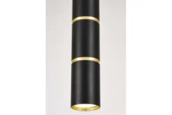 LAMPADA A SOSPENSIONE MODERNA TUBO NERO E ORO ASTI W1