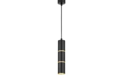 LAMPADA A SOSPENSIONE MODERNA TUBO NERO E ORO ASTI W1