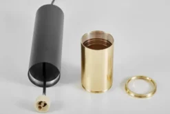 LAMPADA A SOSPENSIONE MODERNA TUBO NERO E ORO LINEO W1