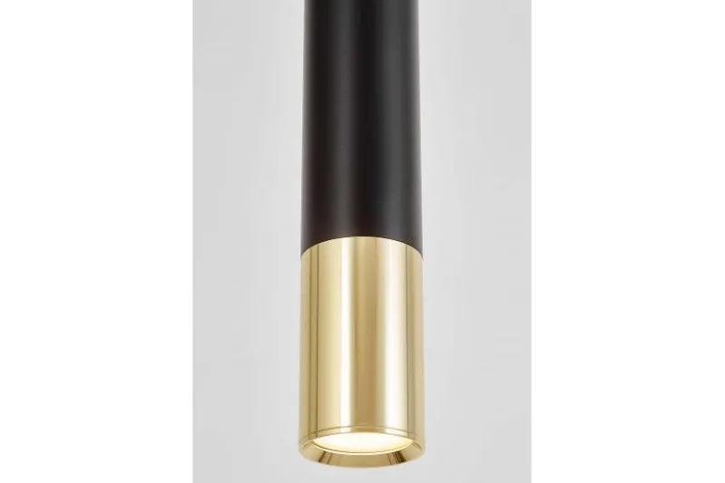 LAMPADA A SOSPENSIONE MODERNA TUBO NERO E ORO LINEO W1