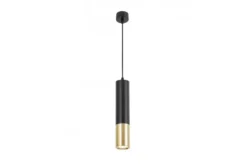 LAMPADA A SOSPENSIONE MODERNA TUBO NERO E ORO LINEO W1