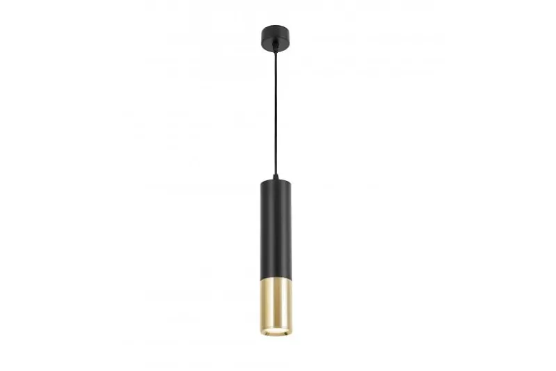 LAMPADA A SOSPENSIONE MODERNA TUBO NERO E ORO LINEO W1