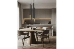 LAMPADA A SOSPENSIONE MODERNA TUBO NERO E ORO SLIM W1