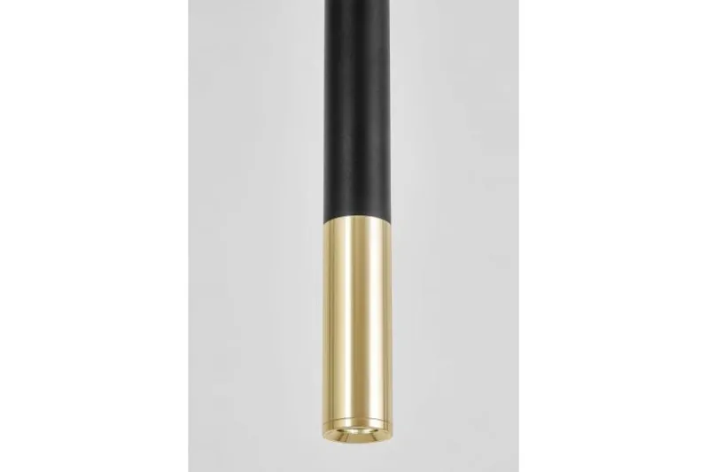 LAMPADA A SOSPENSIONE MODERNA TUBO NERO E ORO SLIM W1