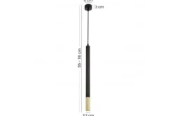 LAMPADA A SOSPENSIONE MODERNA TUBO NERO E ORO SLIM W1