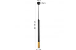 LAMPADA A SOSPENSIONE MODERNA TUBO NERO E OTTONE SLIM W1