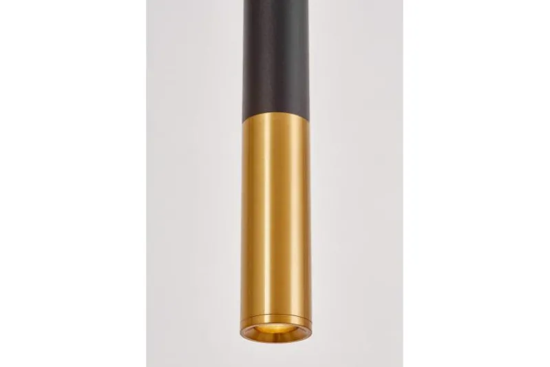 LAMPADA A SOSPENSIONE MODERNA TUBO NERO E OTTONE SLIM W1
