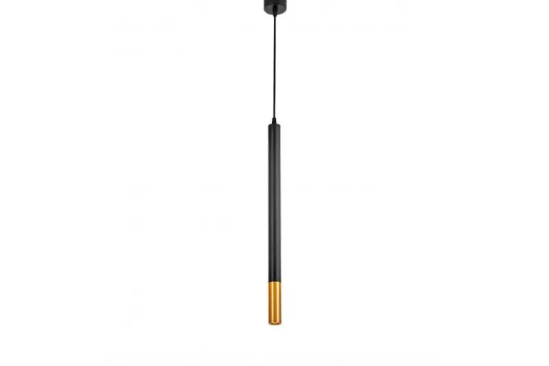 LAMPADA A SOSPENSIONE MODERNA TUBO NERO E OTTONE SLIM W1