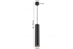 LAMPADA A SOSPENSIONE MODERNA TUBO NERO LINEO W1