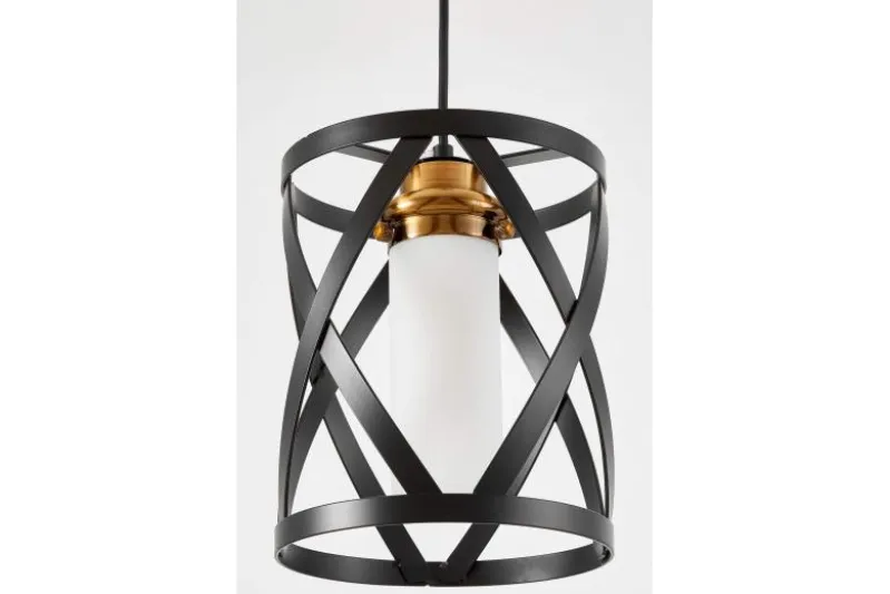 LAMPADA A SOSPENSIONE NERA E OTTONE ASTILA W1