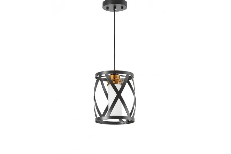 LAMPADA A SOSPENSIONE NERA E OTTONE ASTILA W1