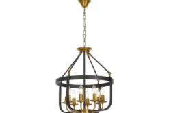LAMPADA A SOSPENSIONE NERA E OTTONE BERLING W8