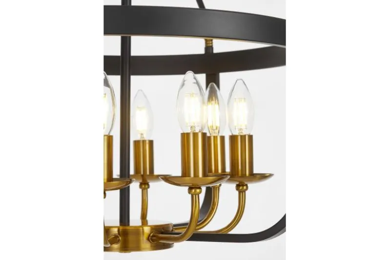 LAMPADA A SOSPENSIONE NERA E OTTONE BERLING W8