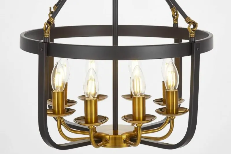 LAMPADA A SOSPENSIONE NERA E OTTONE BERLING W8