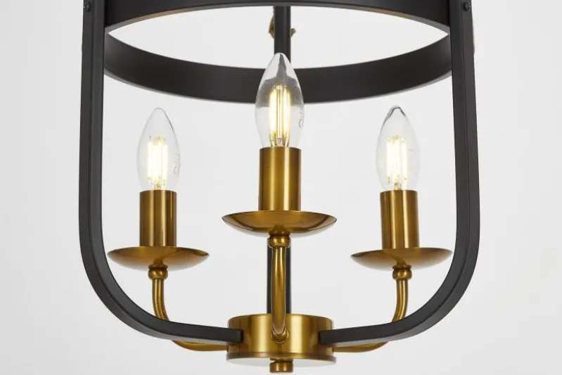 LAMPADA A SOSPENSIONE NERA E OTTONE BERLING W3