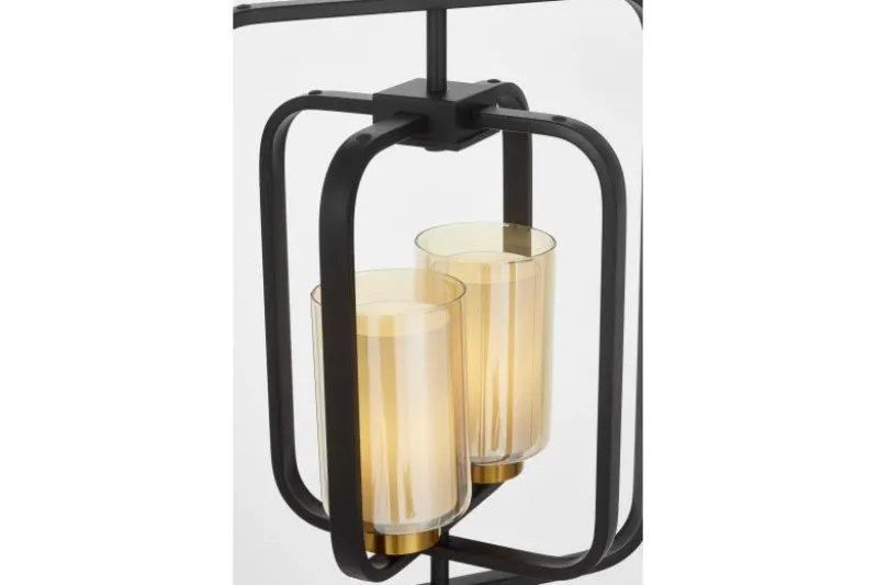 LAMPADA A SOSPENSIONE NERA E OTTONE CHICAGO W2