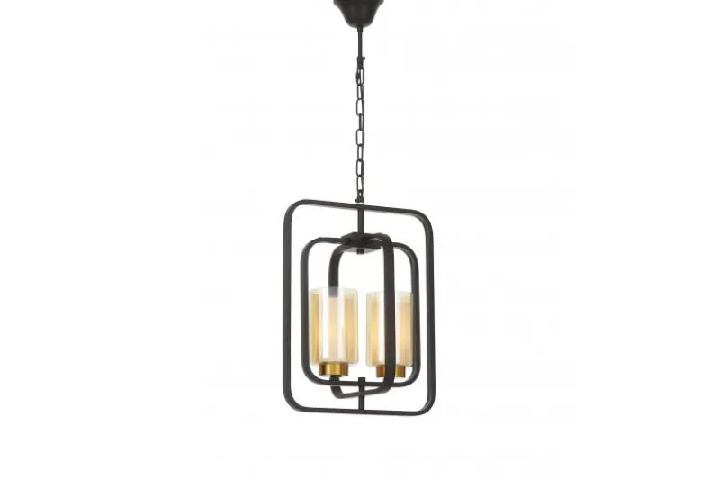 LAMPADA A SOSPENSIONE NERA E OTTONE CHICAGO W2