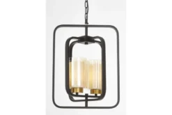 LAMPADA A SOSPENSIONE NERA E OTTONE CHICAGO W2