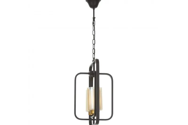 LAMPADA A SOSPENSIONE NERA E OTTONE CHICAGO W2