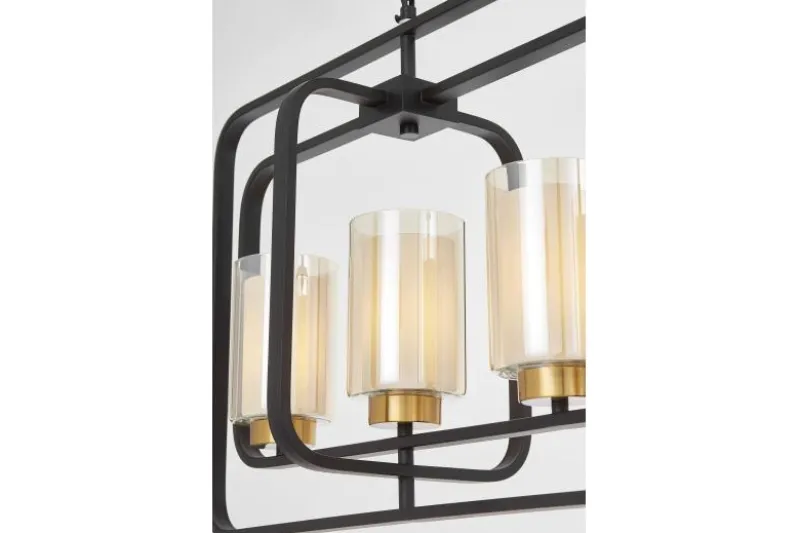 LAMPADA A SOSPENSIONE NERA E OTTONE CHICAGO W5