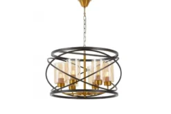 LAMPADA A SOSPENSIONE NERA E OTTONE MOZA W6