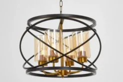 LAMPADA A SOSPENSIONE NERA E OTTONE MOZA W4
