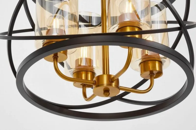 LAMPADA A SOSPENSIONE NERA E OTTONE MOZA W4